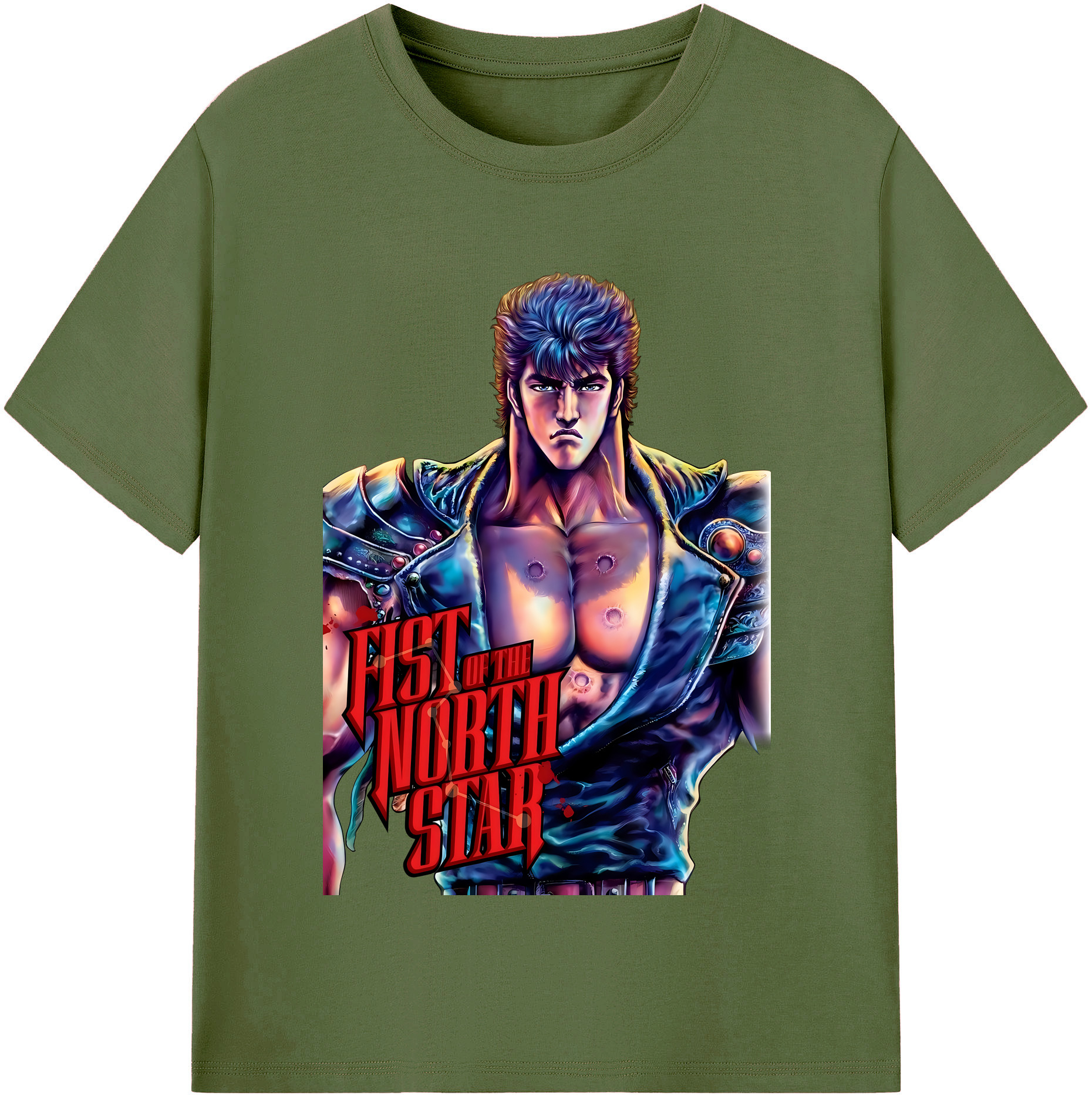 （画像用） 北斗の拳 Fist of the North Star 綿100％半袖Tシャツ（フロントプリント）